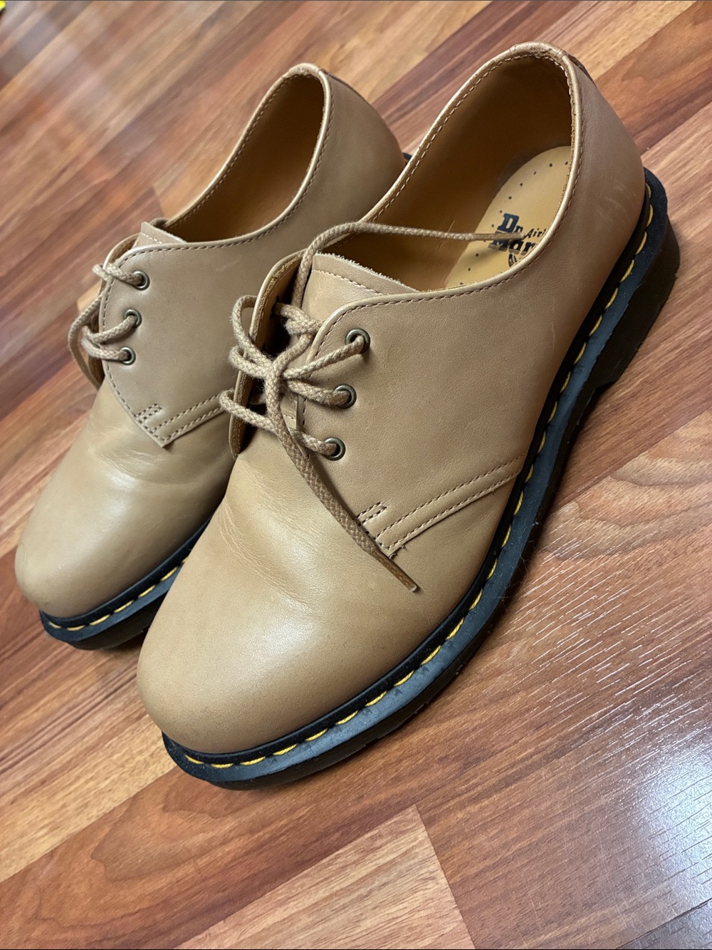 Dr. Martens 1461 CARRARA LEATHER OXFORD SHOES beige SIZE US men 9/women 10